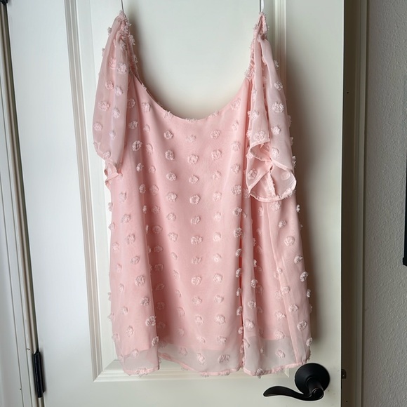 Francesca’s Pink Short Sleeve Blouse - Picture 1 of 4